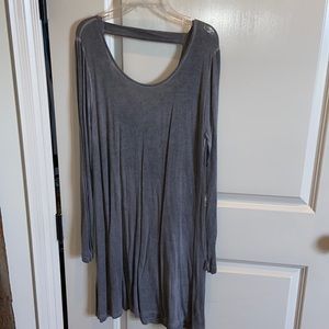 Charcoal gray long sleeve dress. Size large.